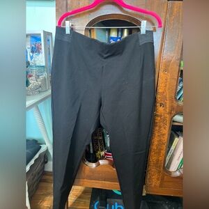 Chaps Ladies 1X Pull On Black Straight Leg Pants Cropped Comfort